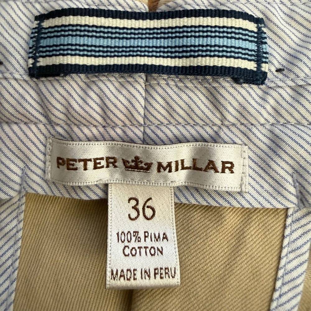 Peter Millar Men's Khaki Cotton Straight Leg Casual Dress Pants Size 36 - Picture 3 of 5